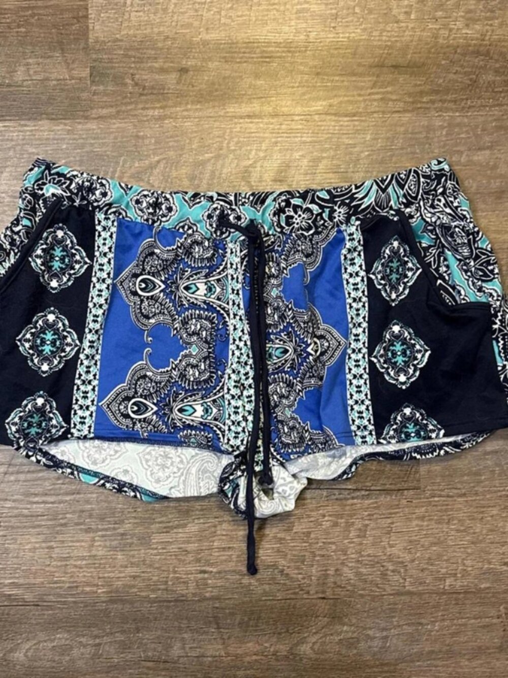 Women's Blue and Multi Shorts